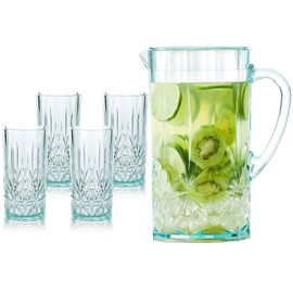 Myrtle Beach Water Pitcher Teal + Tall Tumbler Clear – Shatterproof Tritan – Dishwasher Safe – BPA Free
