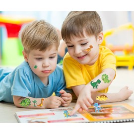 Deen Children's Tattoo, Dinosaur Tattoos, Temporary Tattoos Set, 10 Sheets, Dinosaur Children's Tattoos Stickers for Boys Girls Children Party Play Children's Birthday Party Bags