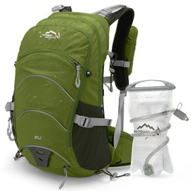 IX INOXTO Hydration Pack ,20L Hydration Backpack, Hiking Internal Frame Backpacks with 2L Hydration Water Bladder and Rain Cover, for Cycling,Camping, Hunting,Ski, Snow for Men, Women (Dark Green)