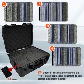 CurioCrate Toploader Storage Box, Top Loader Hard Case for 3" x 4" Rigid Card Holder for Trading, Toploaders Box for 300 3" x 4" 35pt Toploader, with Removable Thick Foam Slot