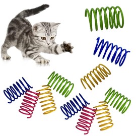 Cat Spring Toy Colorful, 12PCS Colorful Springs Cat Toys Plastic Coil Spiral Springs, Suitable for Cats to Play and Interact with Each Other