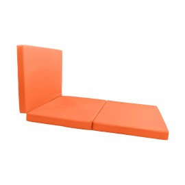 Danfuton Orange Trifold Foam Bed, Shikibuton, Folding Ottoman Mat Sit Sleep 3 x27 x75