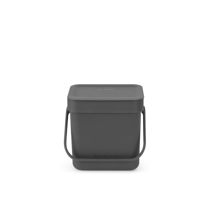 Brabantia Sort & Go Food Waste Bin (3L/Grey), Small Countertop