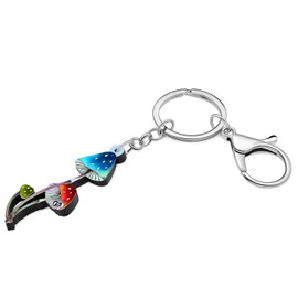 YINYA Acrylic Novelty Mushroom Keychain Plant Jewelry for Women Girls Kids Gifts Purse Car Keyrings Accessories Charm Decor (Multi)