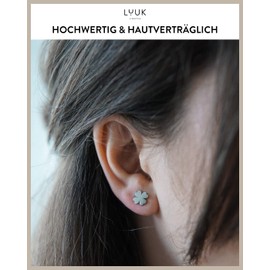 LUUK LIFESTYLE Women's Stainless Steel Earrings, Various Shapes, Beautiful Case, Gift Idea for Women, Summer Fashion, Everyday Earrings, Waterproof, Minimalist Design, Gold, Silver, Rose, shamrock