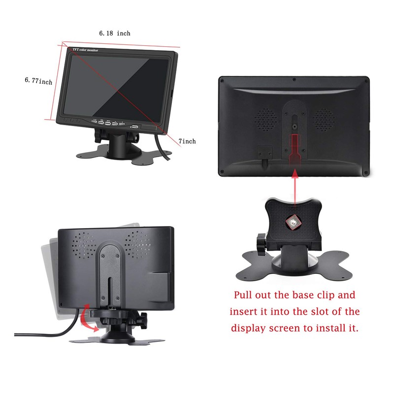 Yasoca 7 Inch Monitor HDMI - 1024x600 HD TFT LCD