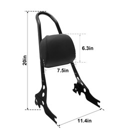 TCMT Detachables Sissy Bar Upright W/Pad Fit For Harley Sportster 883 XL883 2004-2022 SuperLow XL883L 2011-2019 Iron 883 XL883N 2009-2022 Forty Eight XL1200X 2010-2022