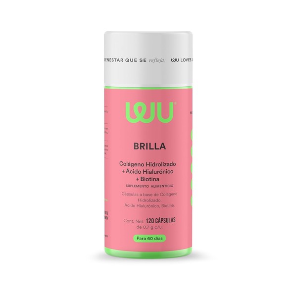 WU Nutrition BRILLA Colgeno Hidrolizado, cido Hialurnico, Biotina, Zinc, Vitaminas