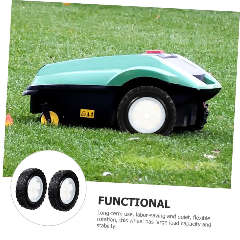 FUNOMOCYA 2pcs Replacement Rubber Trolley Wheels for Lawn Mowers and