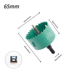 Bi-Metal Hole Saw Drill Bit, Wood, Plasterboard, Resin, Plastic, Plywood, Aluminum, Stainless Steel, Iron, Hole Drilling, Cutting Diameter 2.6 inches (65 mm), High Quality