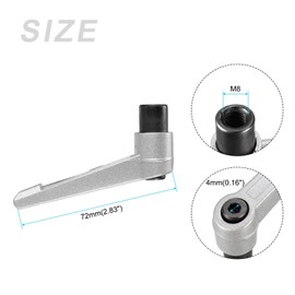 METALLIXITY Adjustable Clamp Handle M8x72mm 1pc Metal Female Push Button Ratchet Level Handle for Lathe Machinery Industrial Equipment Silver