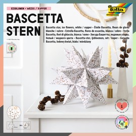 Folia Bascetta Star, Elegance Craft Set - Wildlife Black - 32 Sheets - 9.5 x 9.5 cm - Finished Size of the Paper Star Approx. 15 cm - Detailed Instructions (may not be in English) - 211/1010, 406/2020