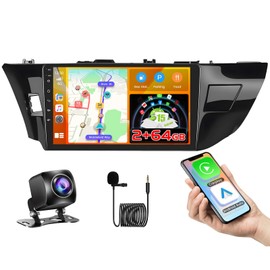 Android 15 Car Stereo for Toyota Corolla/Toyota Levin 2014-2017, 10.1 Inch Touch Screen Wireless CarPlay & Android Auto Bluetooth, WiFi, GPS, 2GB+64GB, FM/RDS, EQ, 26UI, AHD Rear Camera