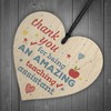 RED OCEAN Amazing Teacher Teaching Assistant Leaving Gift Wooden Heart