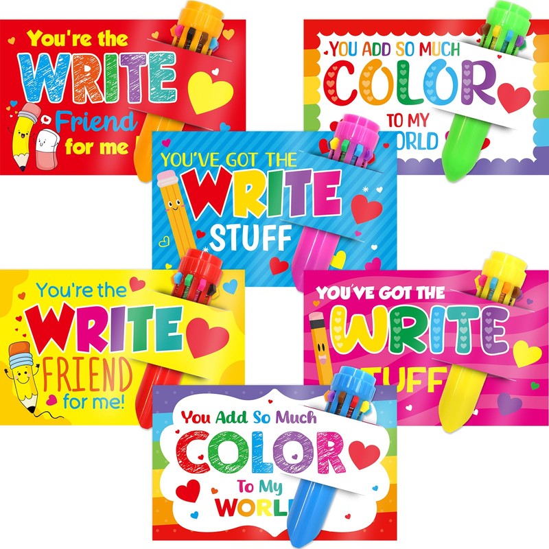 WorldBazaar Valentines Day Cards And Ballpoint Pens Kids Valentine's Day