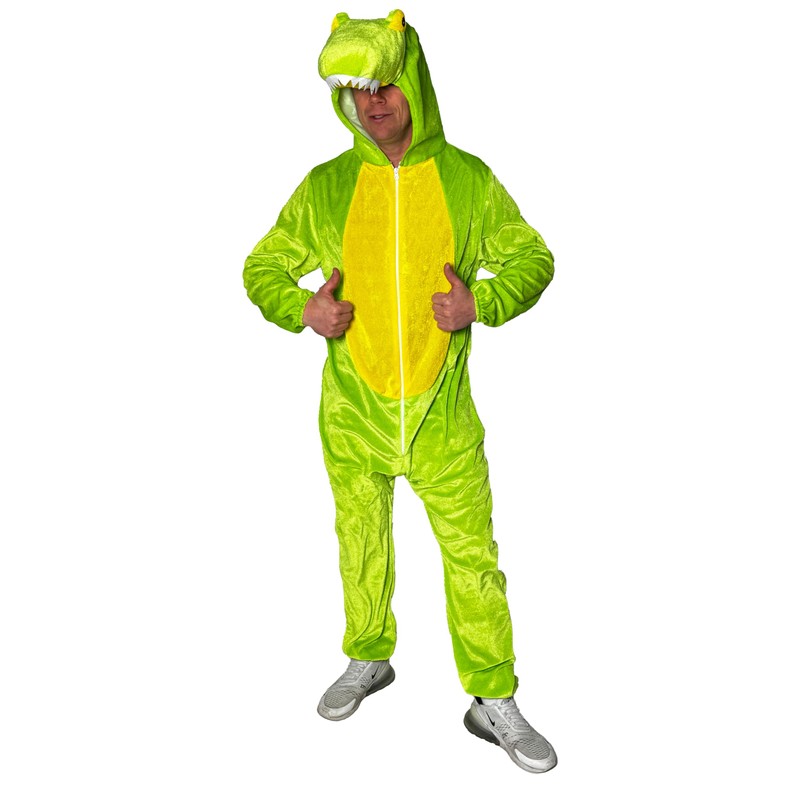 Foxxeo Green Crocodile Costume for Adults, Size: XXXL