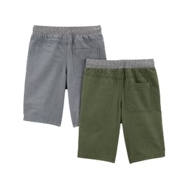 Simple Joys by Carter's Boys' Toddler Shorts, Pack of 2, Green/Grey, 3T