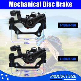 SYIGICE 2PCS Bike Brakes, Aluminum Alloy Bicycle Disc Brake, Universal Front and Rear Mechanical Disc Brake Calipers Clamp for Folding Bikes, Road Bikes Mountain Bike BMX
