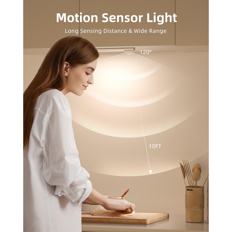 EZVALO 80 LED Under Cabinet Lights, Dimmable Motion Sensor Under