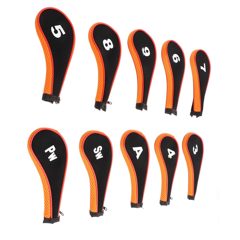 10 Pcs Golf Iron Head Cover Set with Zipper Golf