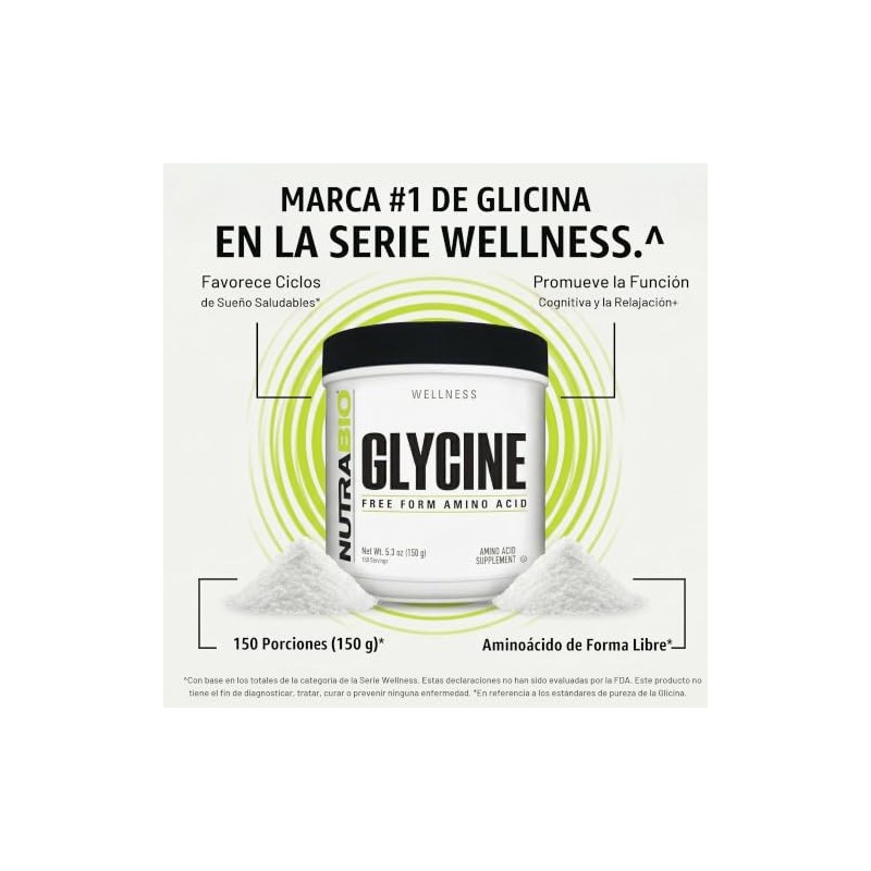 NutraBio Glycine Powder - Free Form Amino Acid Supplement -