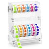 Double-Layer Acrylic Sticker Roll Dispenser, Adjustable Label Organizer for 12
