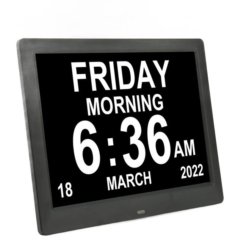 8.7inch Digital Day Calendar Clock Auto Dimming Large Display Medication