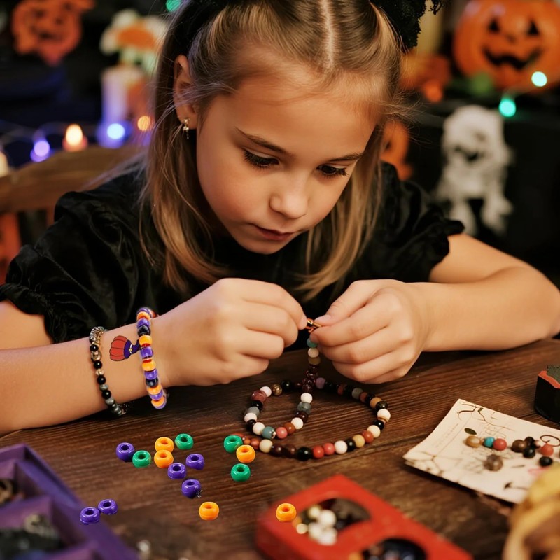 1000pcs Halloween Pony Beads Bulk for Bracelet Jewellery Making Crafts