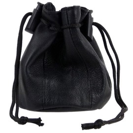 Oakridge Leather Small Drawstring Coin Pouch - Black