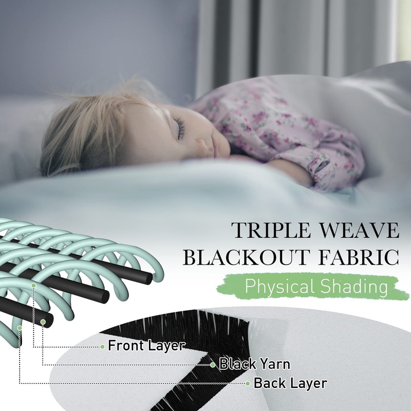 KGORGE Blackout Curtain Liners - Hang with Rod Pocket /