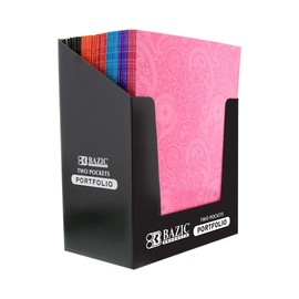 BAZIC 2 Pockets Paper Folder, Paisley Portfolio, Letter Size Folders Holder for Office Business Document Papers Organizer, Assorted Color, 48-Pack