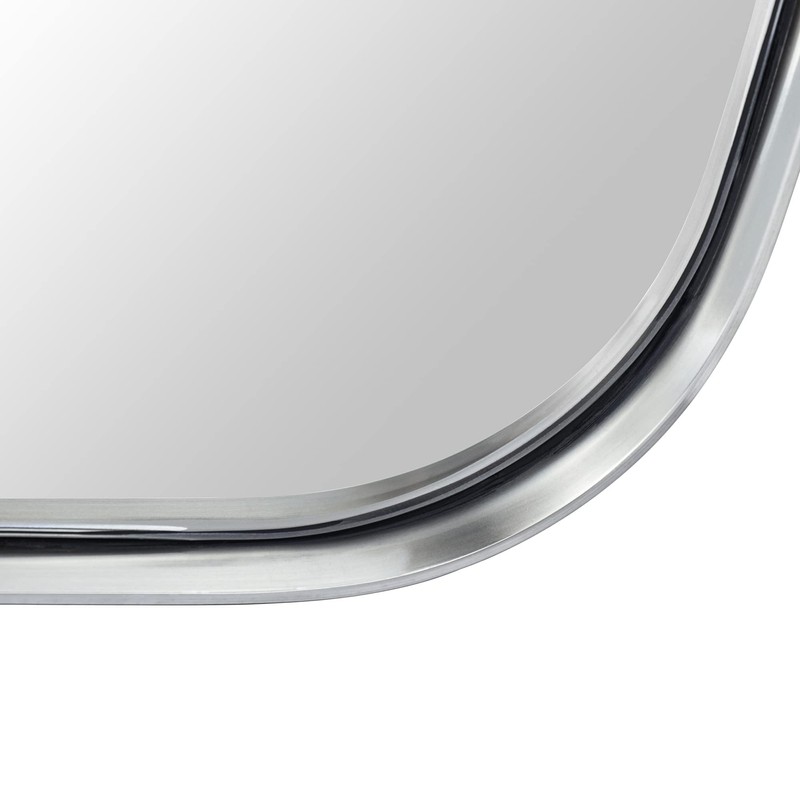 GRACTO 24x36'' Brushed Nickel Metal Framed Bathroom Mirror for Wall