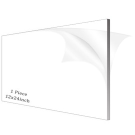 ADTDA Clear Acrylic Sheet Plexiglass,1/4" Thick (6mm) Acrylic Glass Sheet,Plexiglass Sheet for Craft Projects,Signs,Painting,Windows Replacement (1 Piece 12''x 24'')