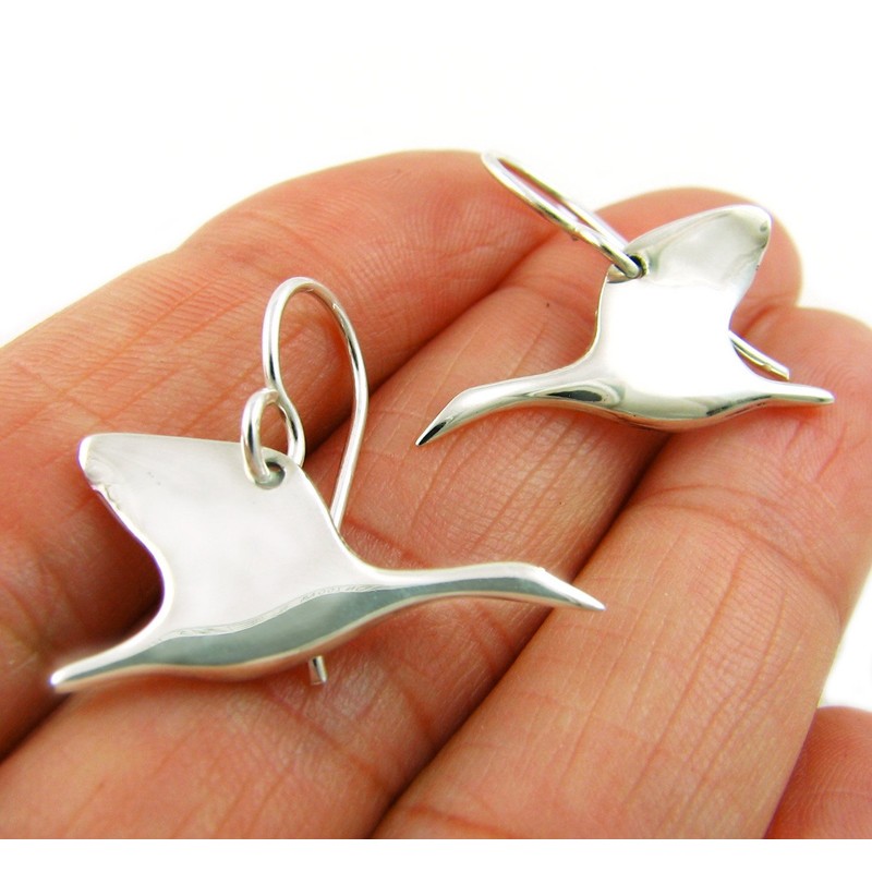 925 Sterling Silver Canadian Flying Goose Earrings