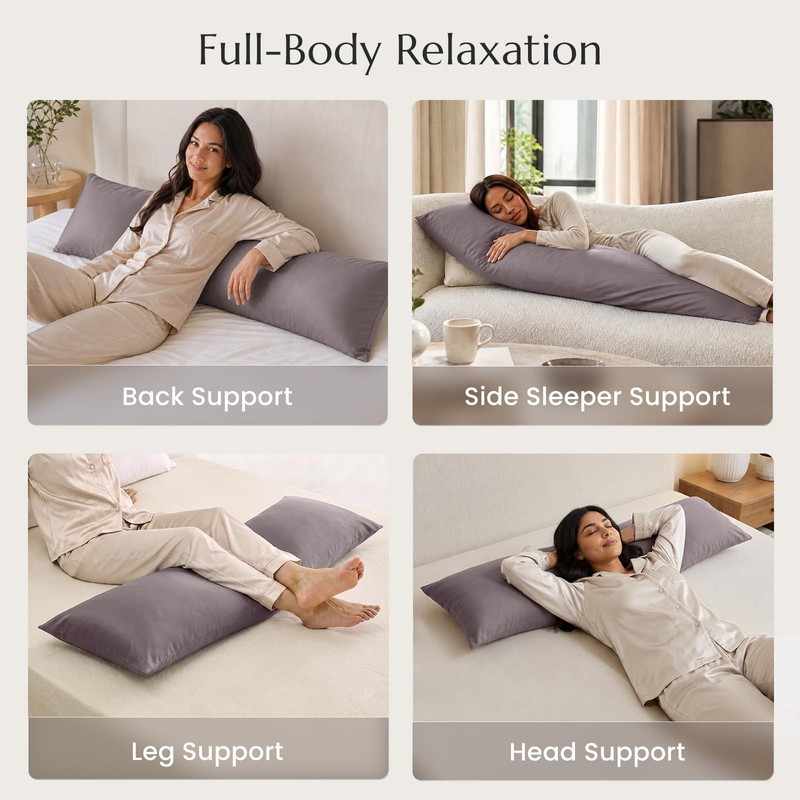 ZonLi Weighted Body Pillow 8.5 lbs, Cooling Bamboo Rayon Cover,