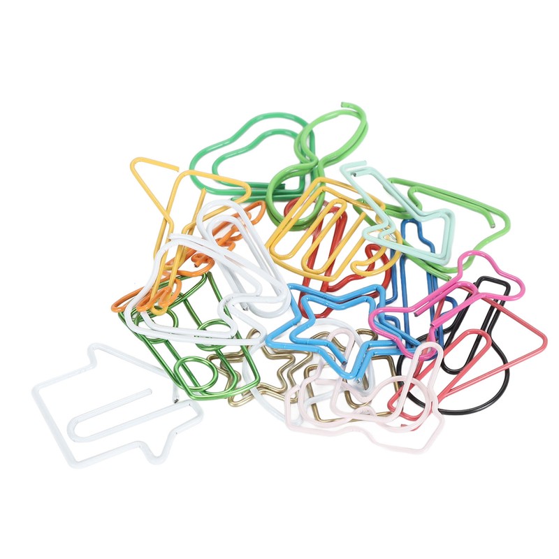 100Pcs Cute Paper Clips 20 Shapes Adorable Fun Metal Paper