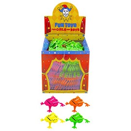 Henbrandt NEW 12 JUMPING FLIPPING FROGS PARTY LOOT BAG TOYS ORANGE YELLOW GREEN PINK