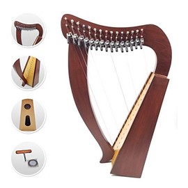 15 Strings Levers Harp Irish Highland Solid Rosewood Natural Finished Tuning Key Extra Set