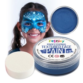 Festicy Professional Theatre Make-Up Dark Blue, 20 g Including Sponge, Carnival Make-Up 2025, Blue Make-Up Set, Children's Fancy Dress Make-Up, Blue Make-Up, EN 71-3 Certified