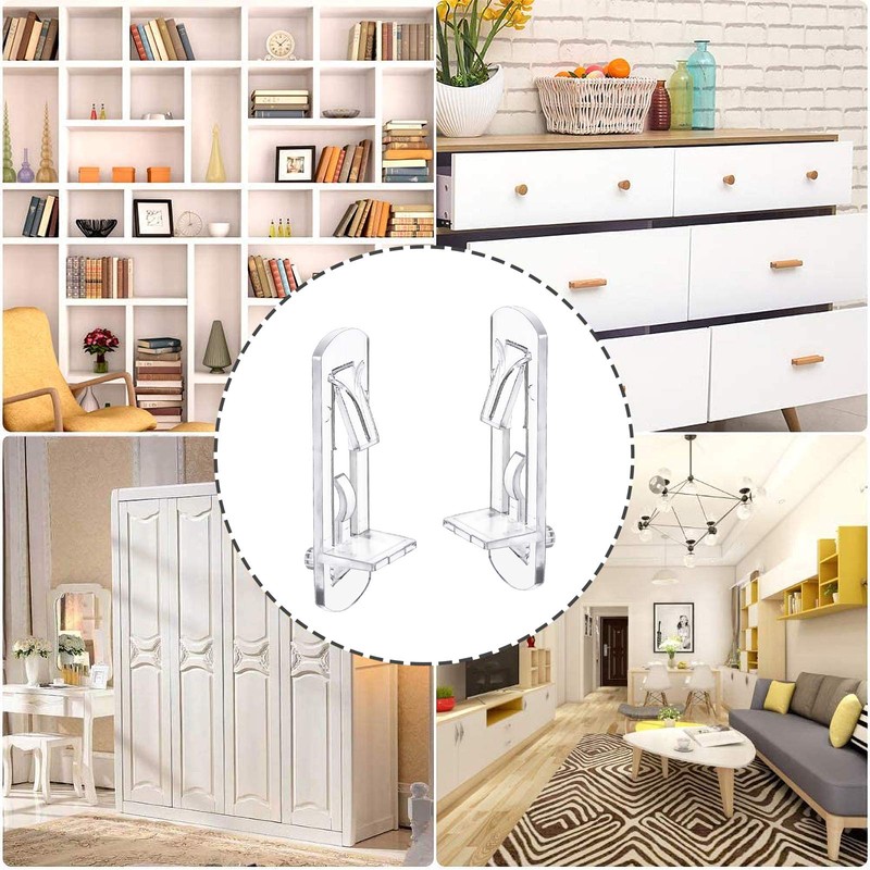 INCREWAY 30 Pack Shelf Support Peg, Clear Plastic Cabinet Shelf