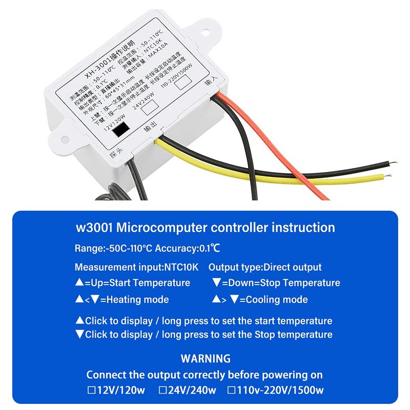 XINGYHENG XH-W3001 DC 12V 10A Microcomputer Digital Temperature Controller Digital