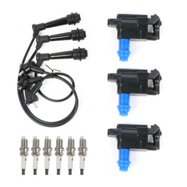 DEEGOOLY 3PCS UF228 Ignition Coils Pack & 6PCS 4589 Iridium Spark Plugs & 3PCS 7092 Spark Plug Wires Set Compatible with Lexus GS300 IS300 2001-2005 & for Toyota Supra 1998 L6 3.0L