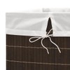 'vidaXL Eco-friendly Bamboo Laundry Bin, Rectangular, Dark Brown, Lightweight and