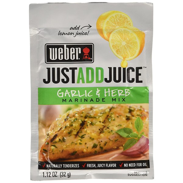Weber Just Add Juice Garlic and Herb Marinade Mix 6 Packets