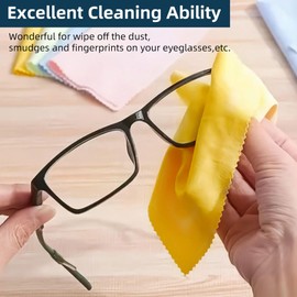 AIMI 8pcs Assorted Colors Microfiber Cleaning Cloths - 6" x 7" Microfiber Glasses Cloth - Great for Cleaning Eyeglasses, Cell Phones, Screens, Lenses, Glasses and All Delicate Surface