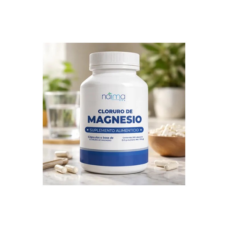 Cloruro De Magnesio 500 Mg 200 Cápsulas.
