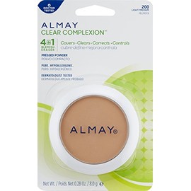 Almay Clear Complexion Pressed Powder, 8 gr, 200 Light/Medium, 2 unidades