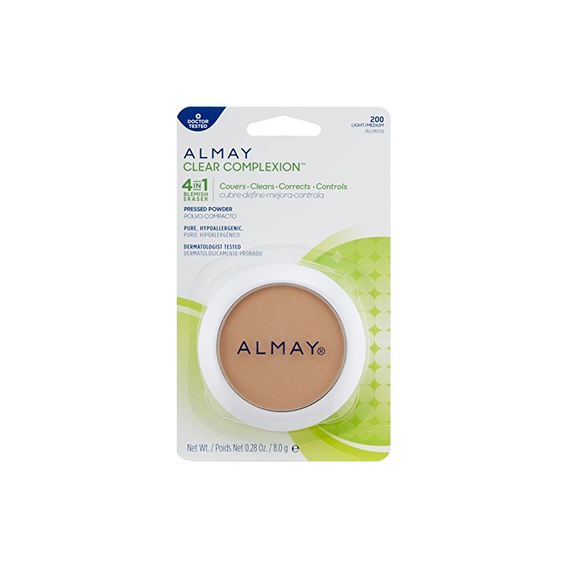 Almay Clear Complexion Pressed Powder, 8 gr, 200 Light/Medium, 2
