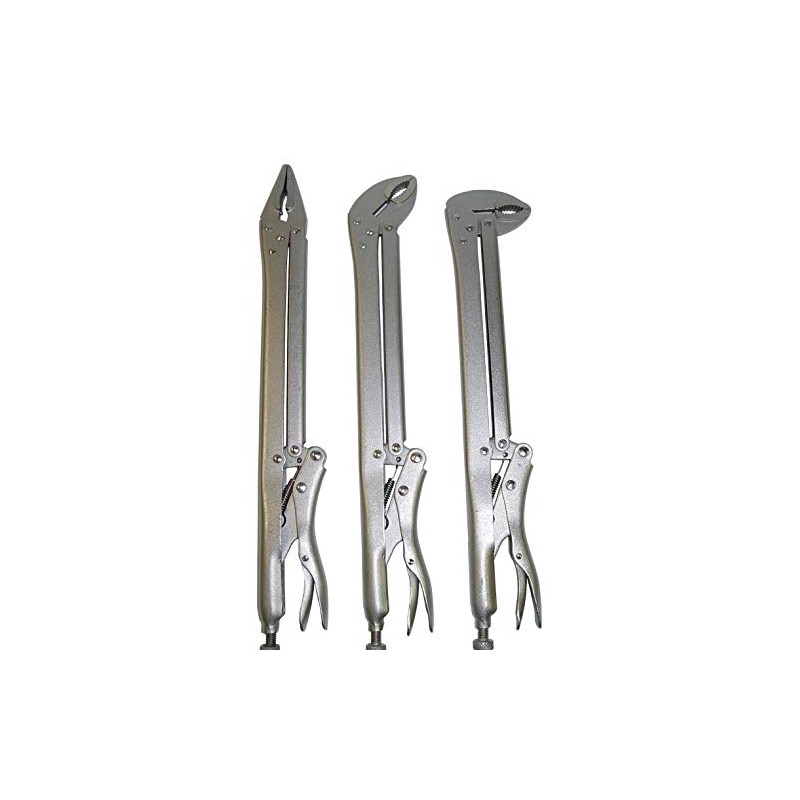 3 PC 15" EXTRA LONG LOCKING PLIERS SET w/Straight, 45