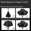 Paraguas Plegable Inverso Automático, Araguas Grande Reforzado, con 10 Varillas,